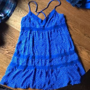 Blue polka-dot dress